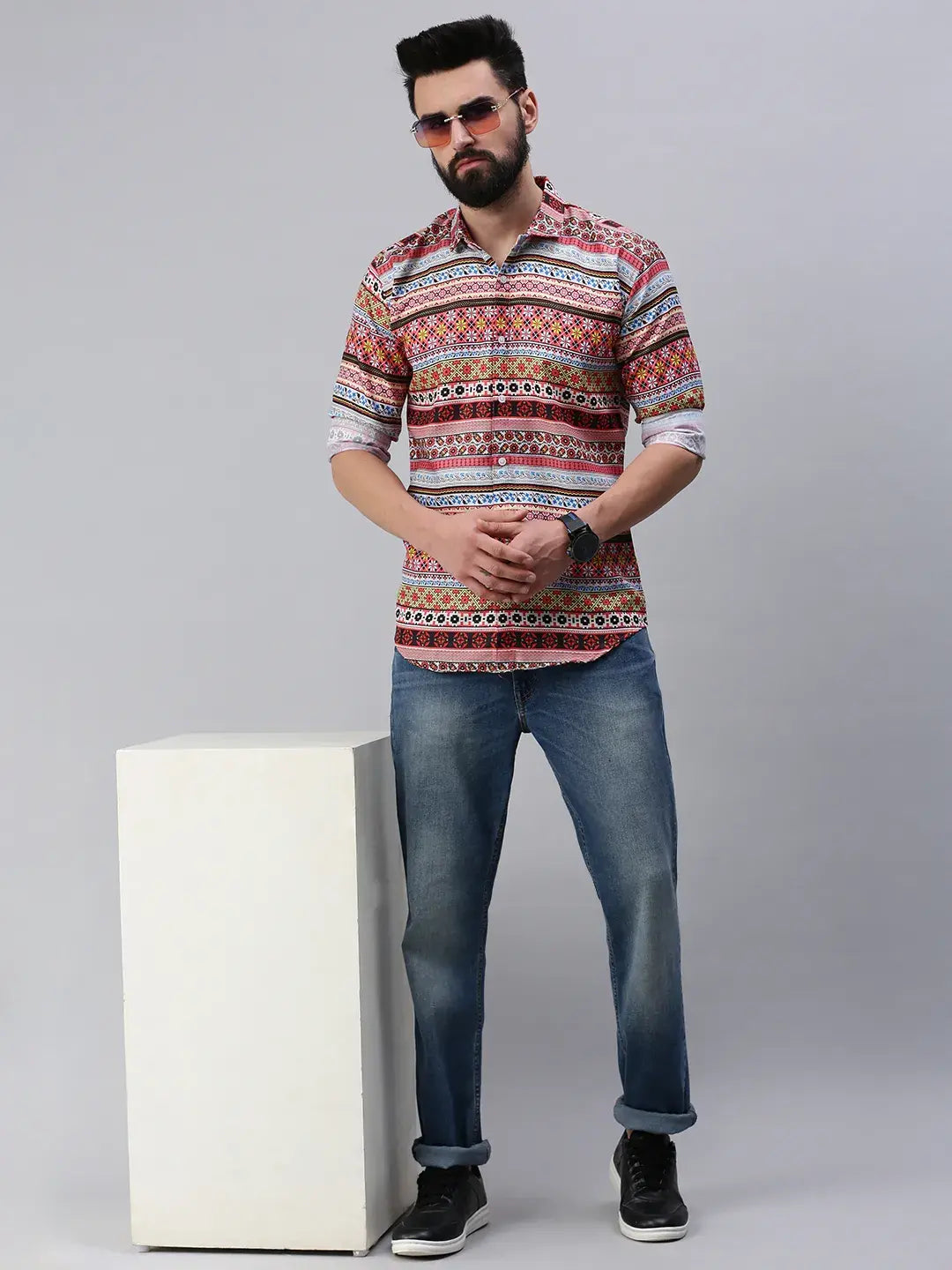 Multicolor Full sleeve men's shirt - Rodzen