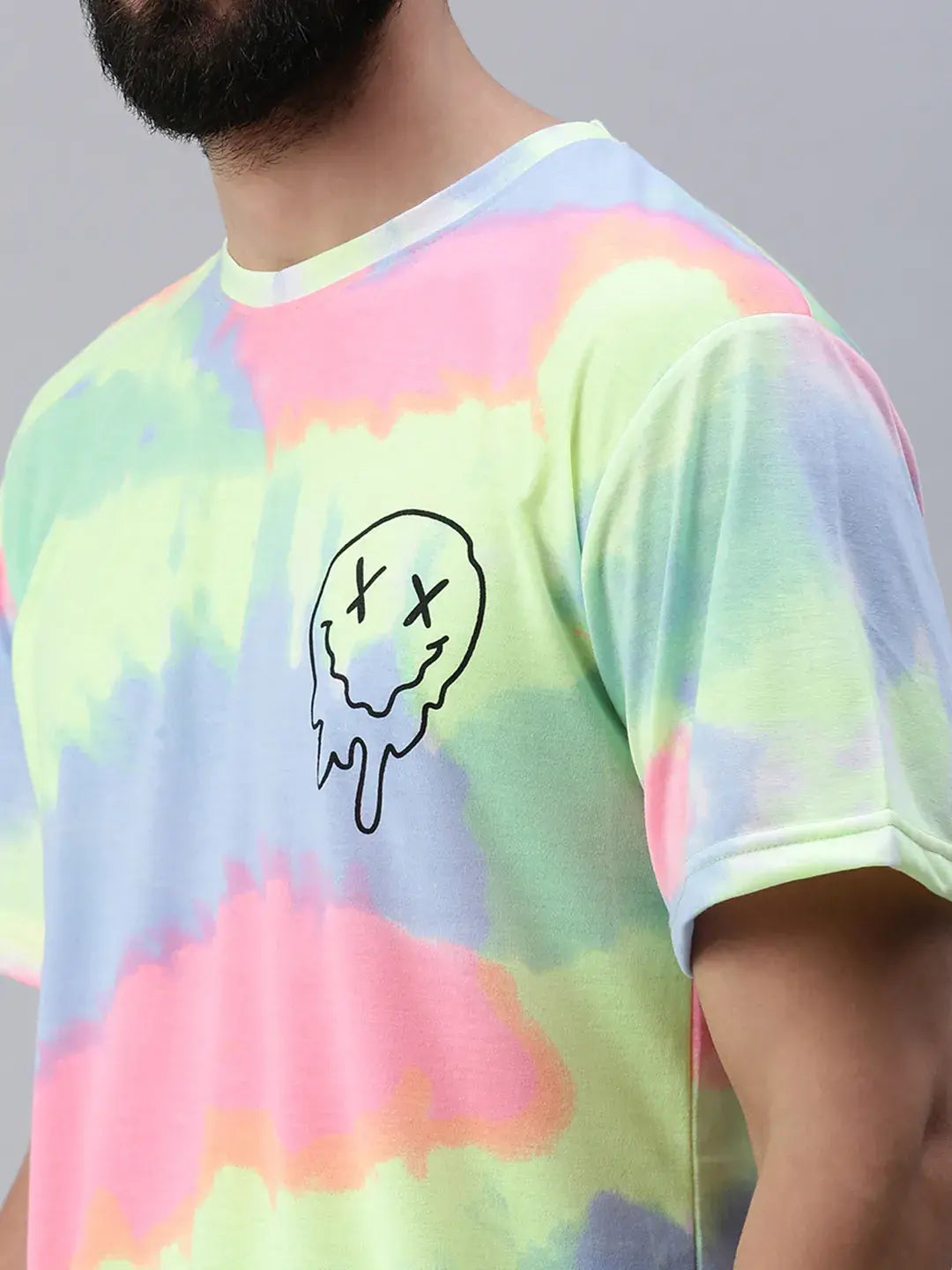 Tie Die Neon Pink Oversized T-Shirt Men.